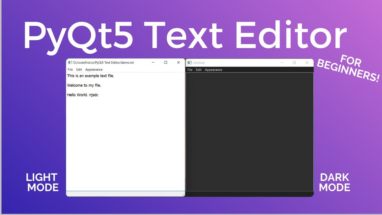 PyQt5 QtDesigner Text Editor Project tutorial - PyQt5 Project for Beginners!