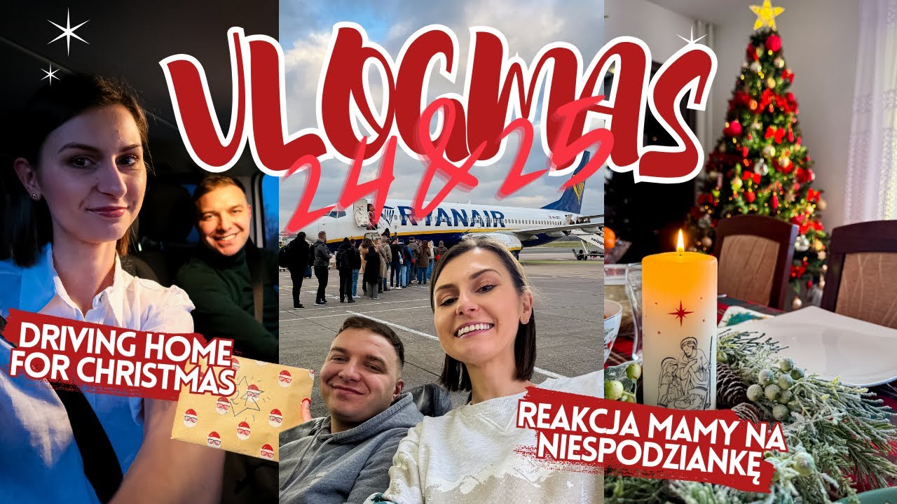 Driving home for Christmas 🚗 Reakcja mamy na niespodziankę | Nasze Święta w Polsce | VLOGMAS #24&25