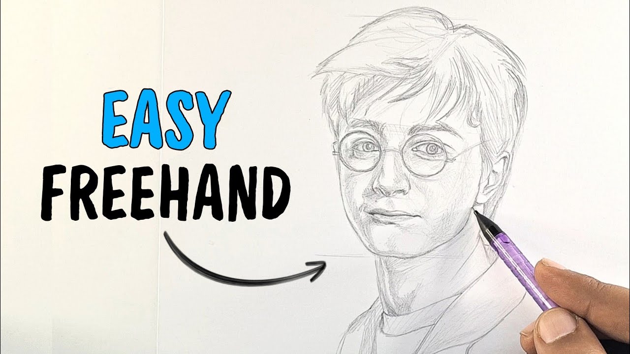 Easy Freehand Outline Drawing ( REAL-TIME ) - HARRY POTTER