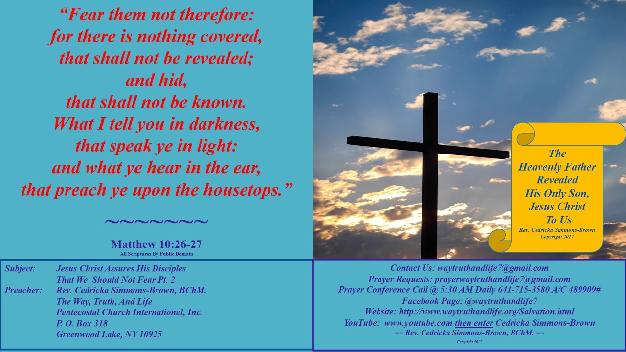 Fear Them Not Therefore