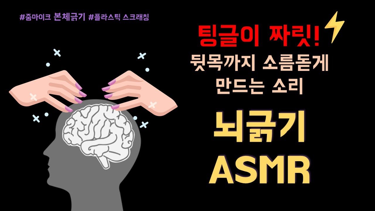 ASMR | *팅글💣* 소름돋는 뇌청소 시간🧠 뇌 긁기 / 머리긁기 / 줌마이크 플라스틱 긁기 ASMR