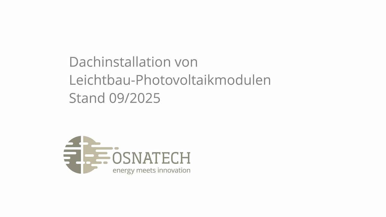 Osnatech.Solar Dachinstallation von Leichtbau-Photovoltaikmodulen