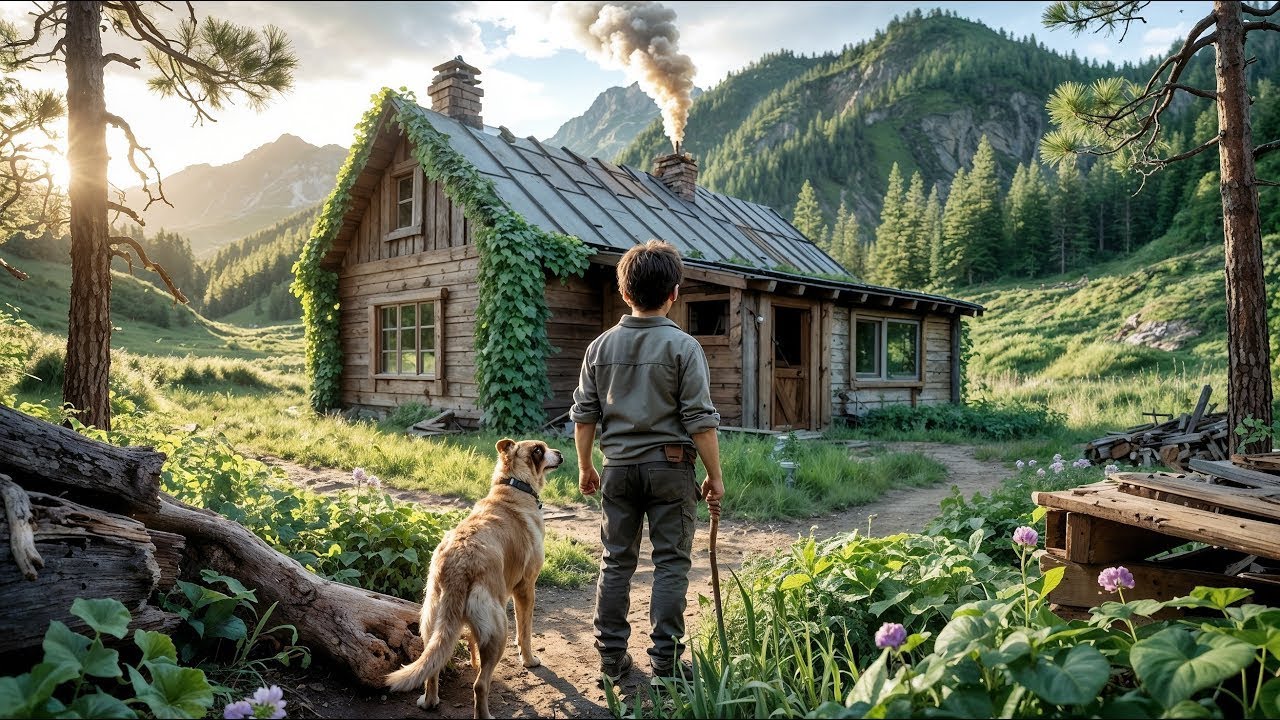 Abandonado de Niño — Un Chico de Montaña y Su Perro Convirtieron una Cabaña en Ruinas en un Paraíso