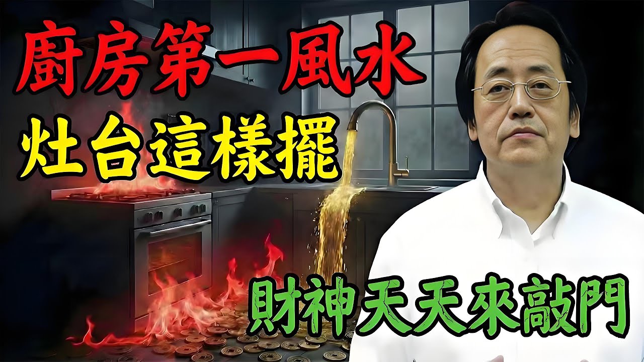 倪海廈：廚房就是你家的「聚寶盆」！灶台擺在吉位，等於點燃了「旺財火」！越燒越有錢，財庫滿滿！#倪海廈 #倪海厦 #廚房 #聚寶盆 #冰箱 #漏財#陽宅風水  #灶台