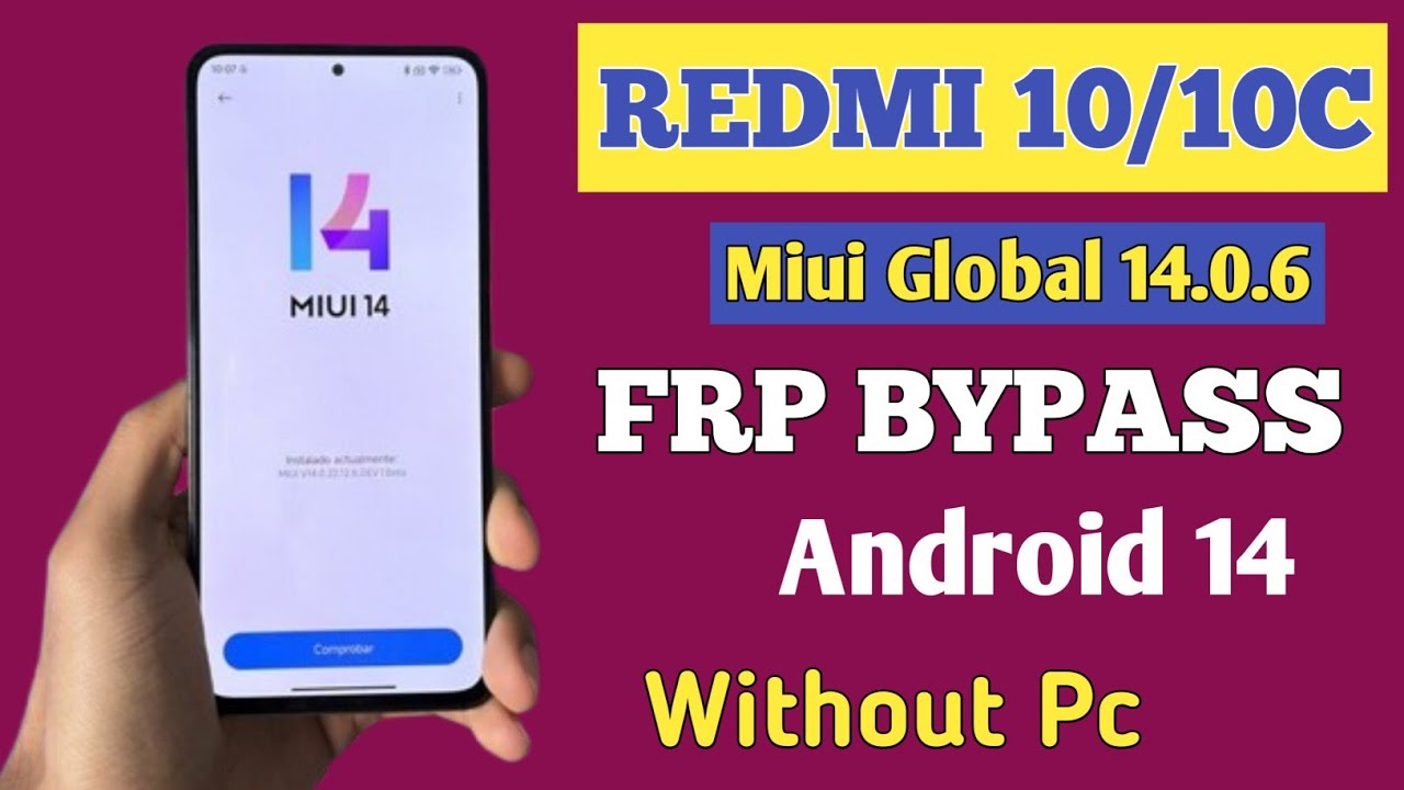 REDMI 10/10C | Frp Bypass | Google Account Bypass |  Android 14 / MiUi 14. 0.6 | Without Pc ✅