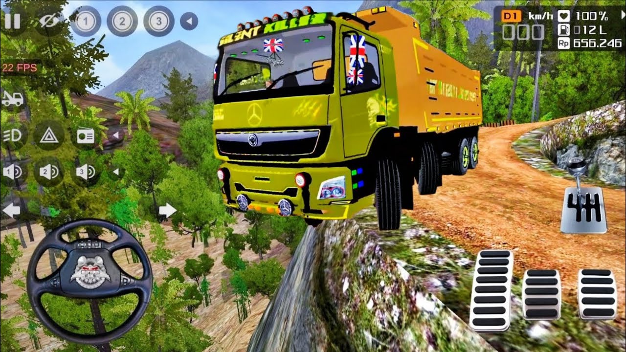 12 Wheeler Truck Sand Transporter Driving In Indian Heavy Offroad | Bus Simulator Indonesia Mod 2026