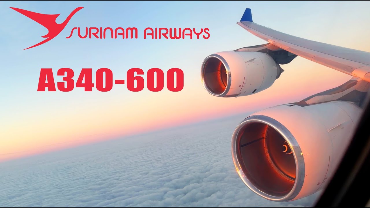 Surinam Airways (USC) A340-600 BEAUTIFUL Amsterdam Approach: Turns, Turns, Turns... [AIRCLIPS]