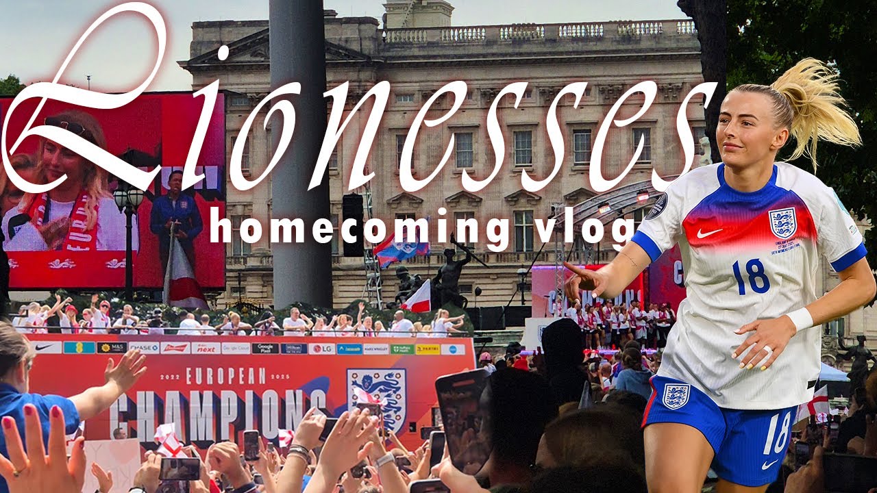 LIONESSES HOMECOMING TROPHY PARADE VLOG | EUROPEAN CHAMPIONS | EUROS WOMENS FOOTBALL | RACHAEL FAY