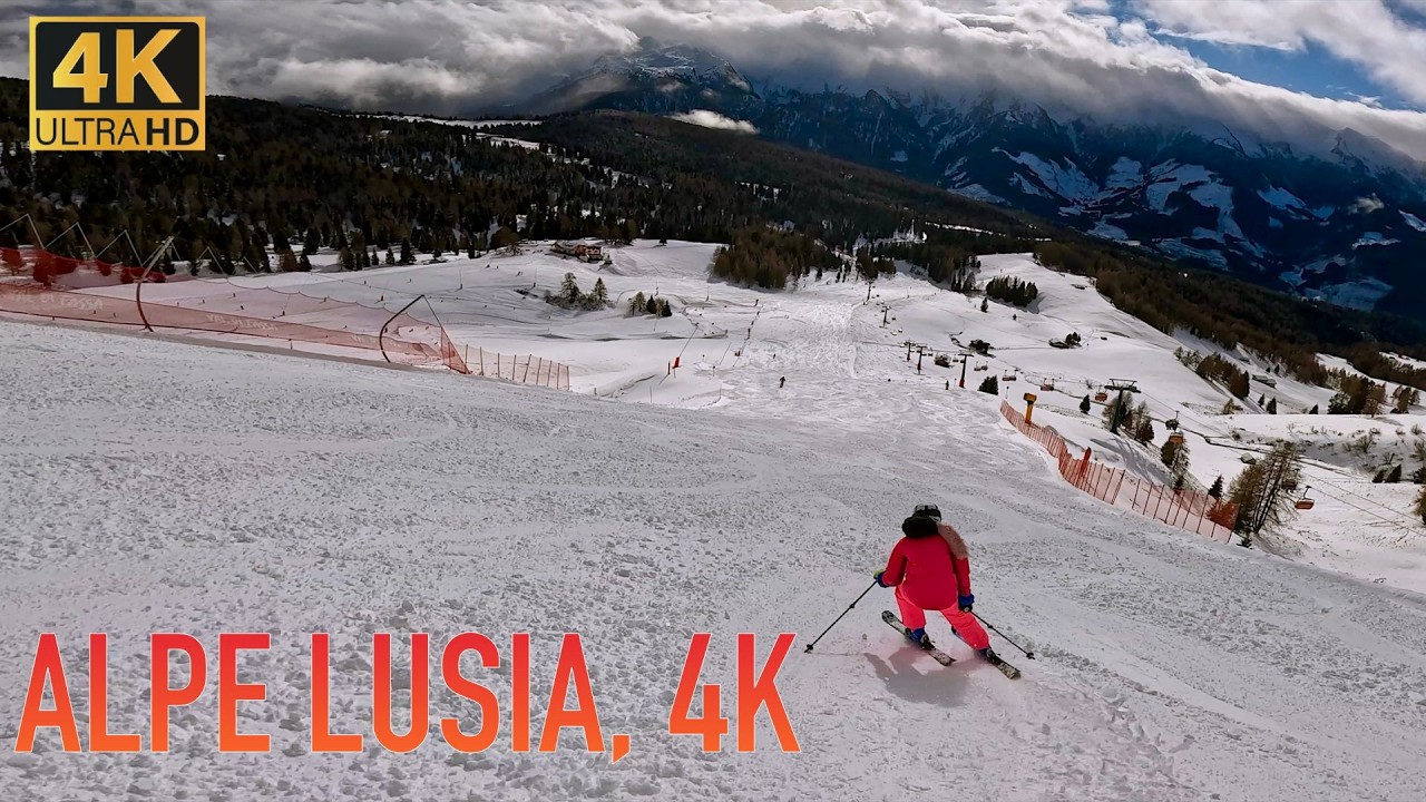 ⛷️ Alpe Lusia. A 4K video with of twice change of weather during day