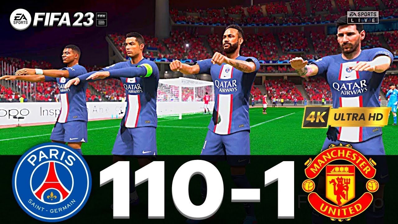 FIFA 23 | MESSI, RONALDO, MBAPPE, NEYMAR, ALL STARS | PSG 110 - 1 MANCHESTER UNITED