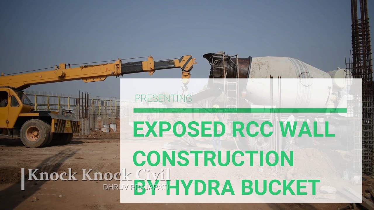 RCC Wall construction / Exposed RCC wall / RCC Wall construction by Hydra bucket