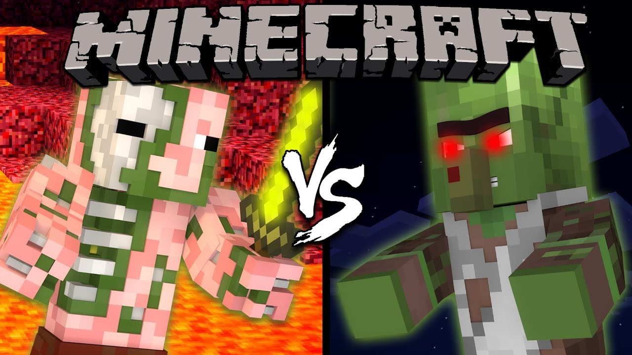 Zombie Pigman vs. Zombie Villager - Minecraft