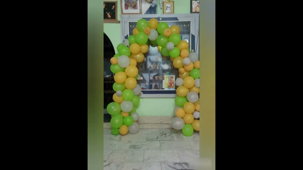 பலூன் அர்ச் செய்வது எப்படி/ how to make balloon arch using arch strip/ party decoration in tamil