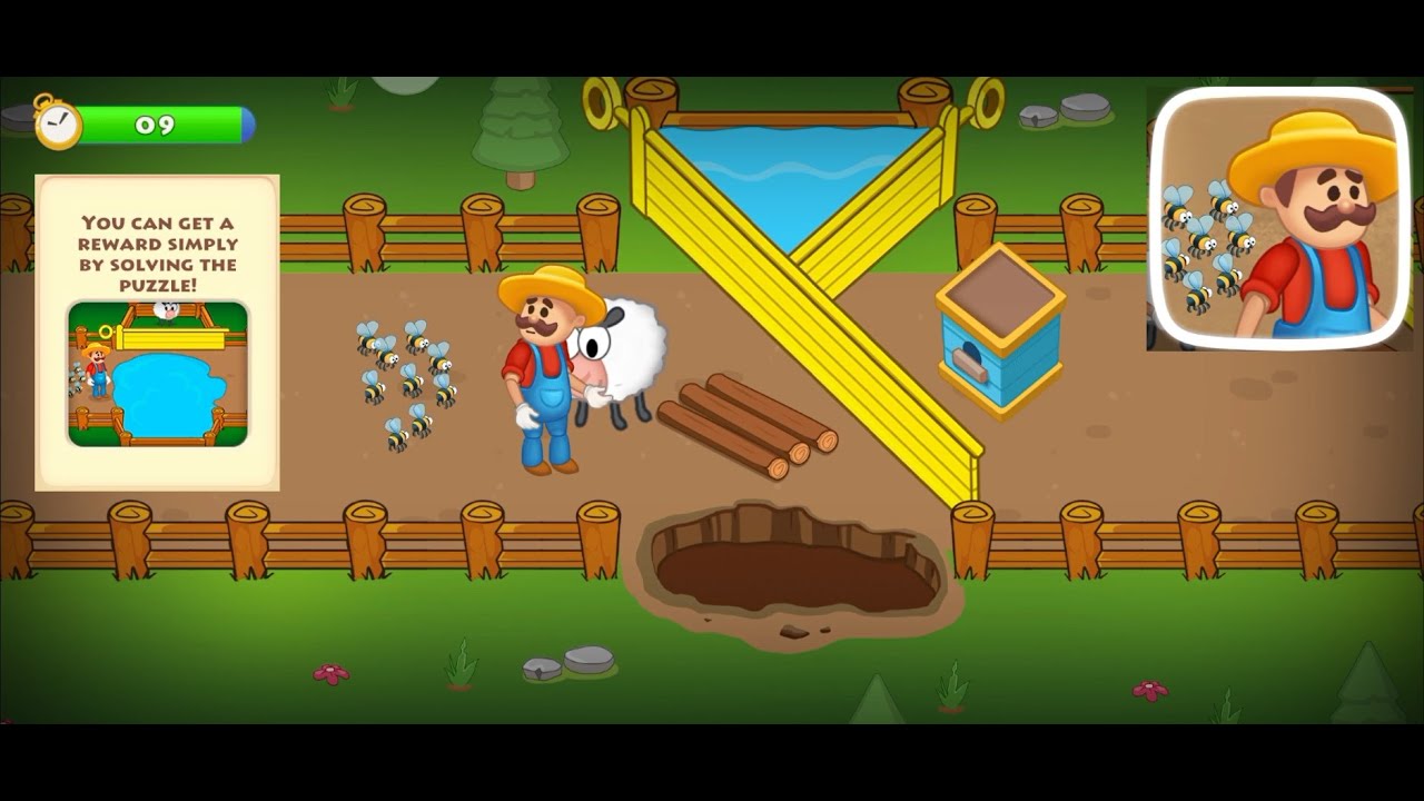 Township Mini Game Ads. Save the Farmer & Sheep From Bees. Pull The Pin.