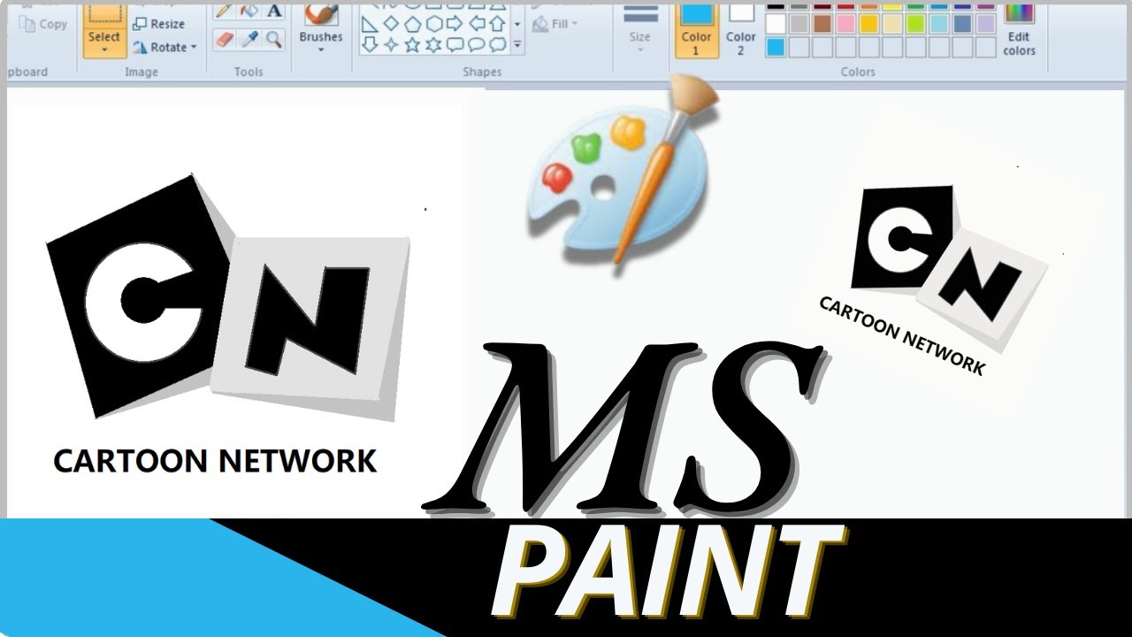 How to draw Cartoon Network Logo in Ms Paint | Cartoon Network Logo Drawing #paint #tutorial #short