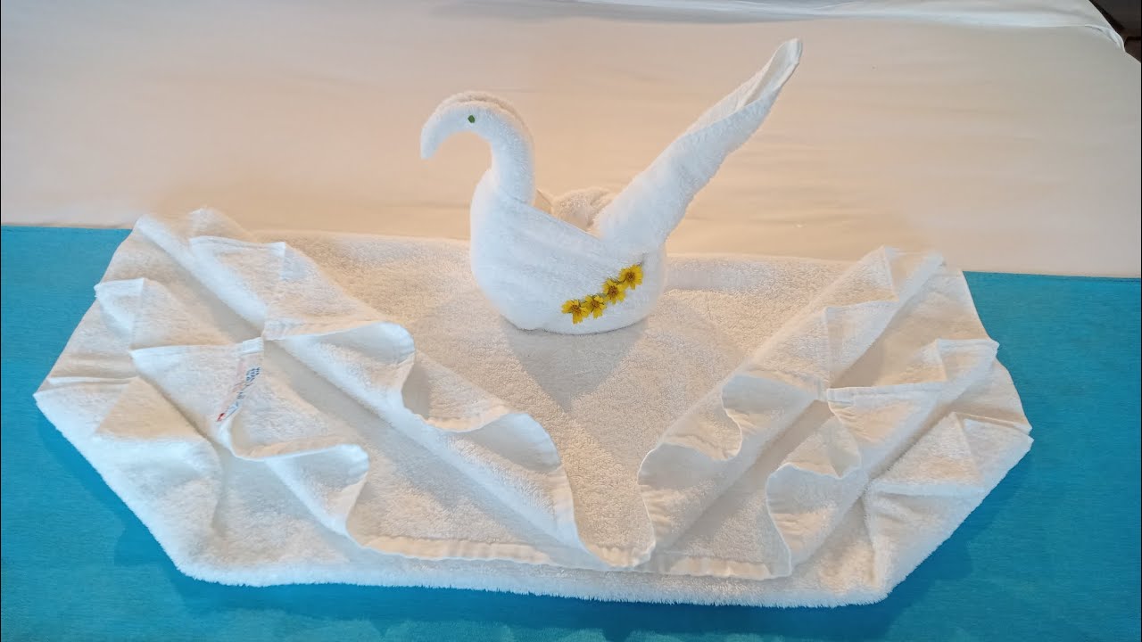 beautiful towel design||towel folding decoration||towel art design||origami||
