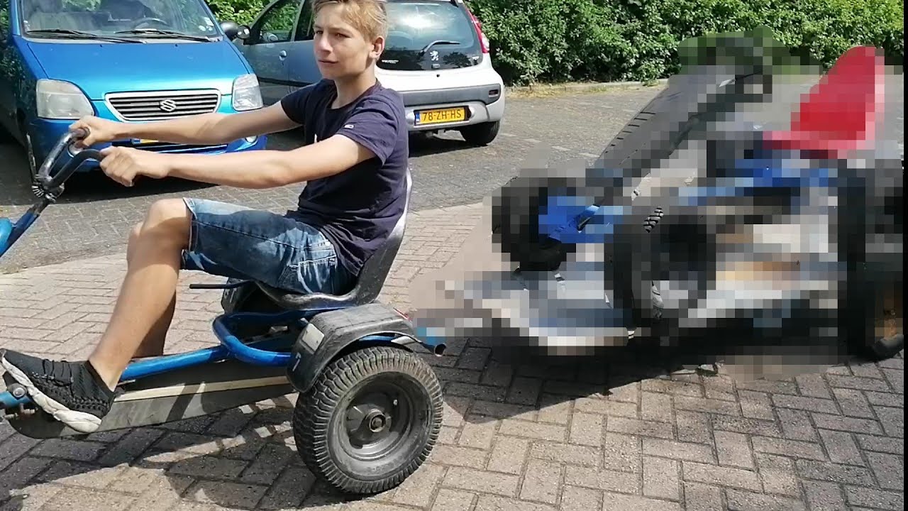 Karretje voor achter de skelter maken en testen