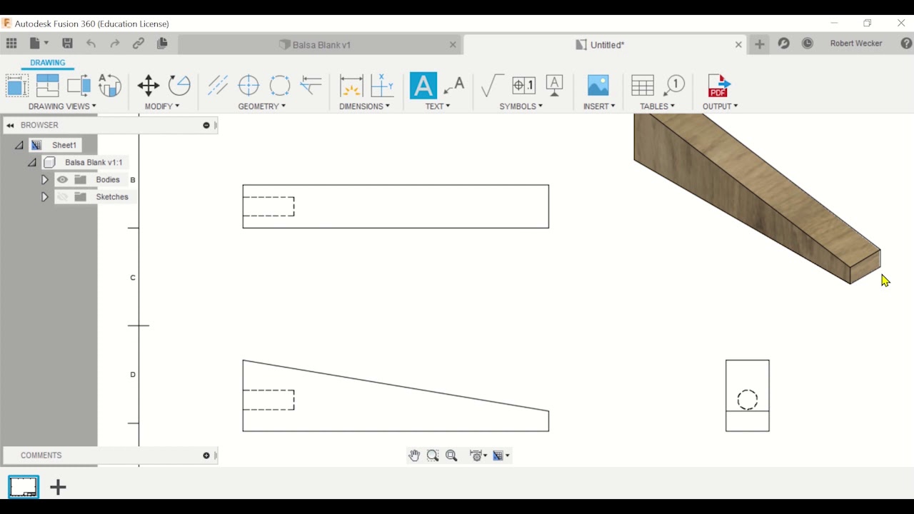 Fusion 360 - Creating an Orthographic Drawing