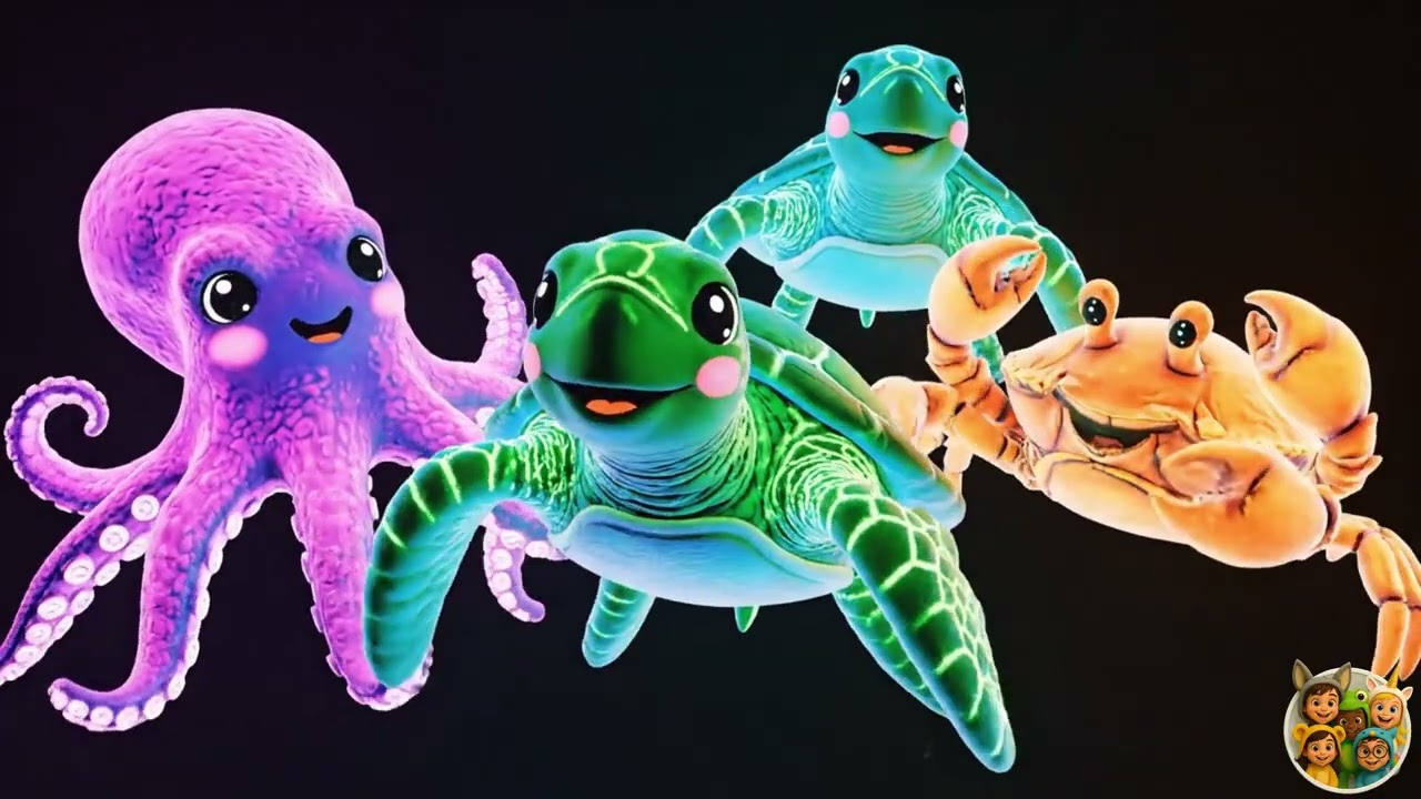 Baby Sensory Video 🌴 Tropical Ocean & High Contrast | Neon Sea Animals