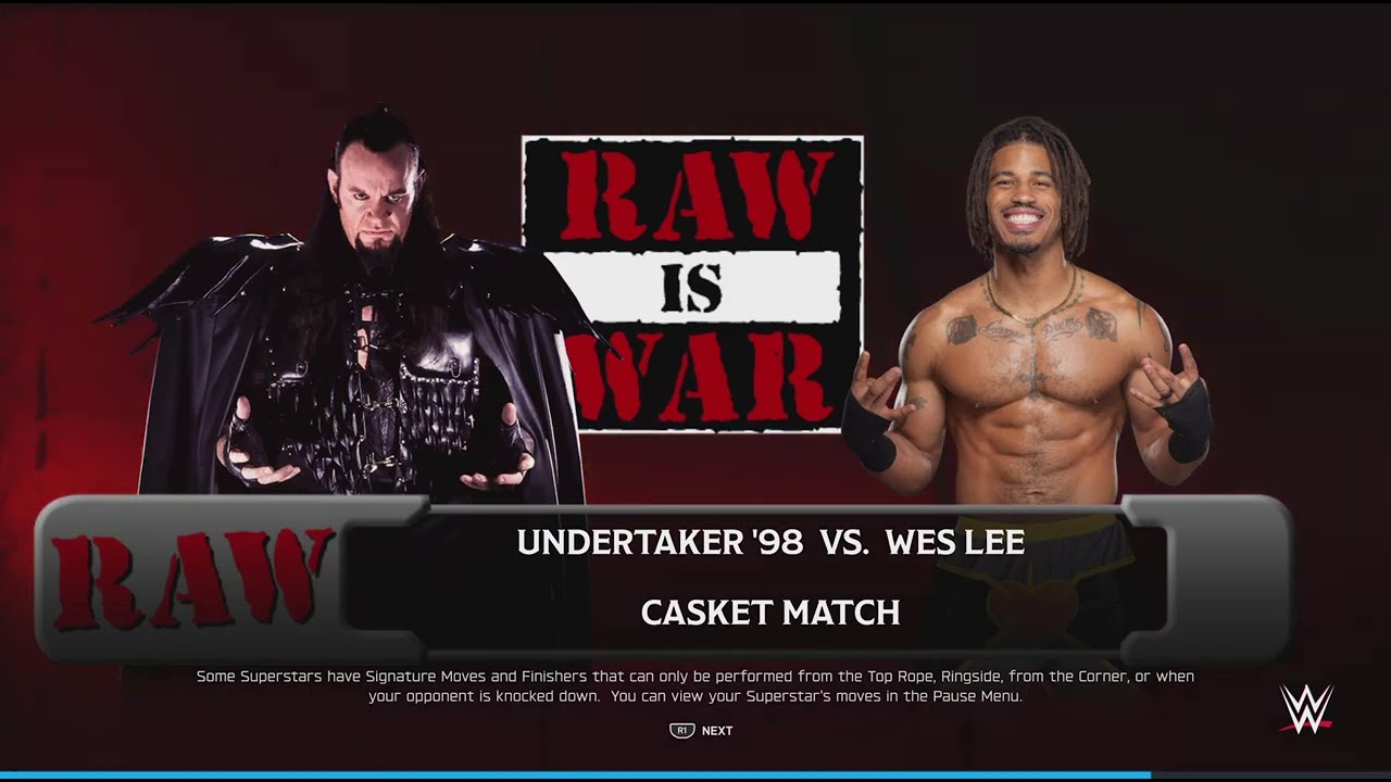 WWE 2K25 Undertaker 98 vs Wes Lee