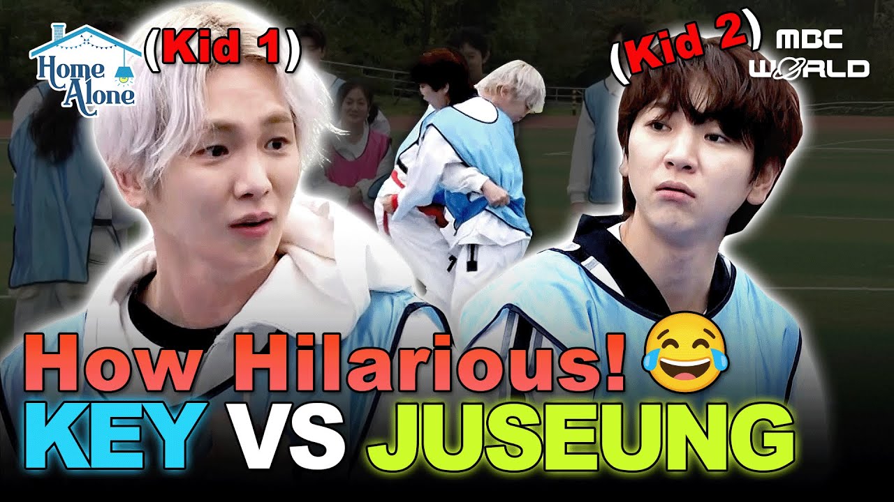 [Sub] Who’s the stronger kid wrestler?! KEY vs JUSEUNG 😂 | Sports Day: Ssireum Match #ILIVEALONE