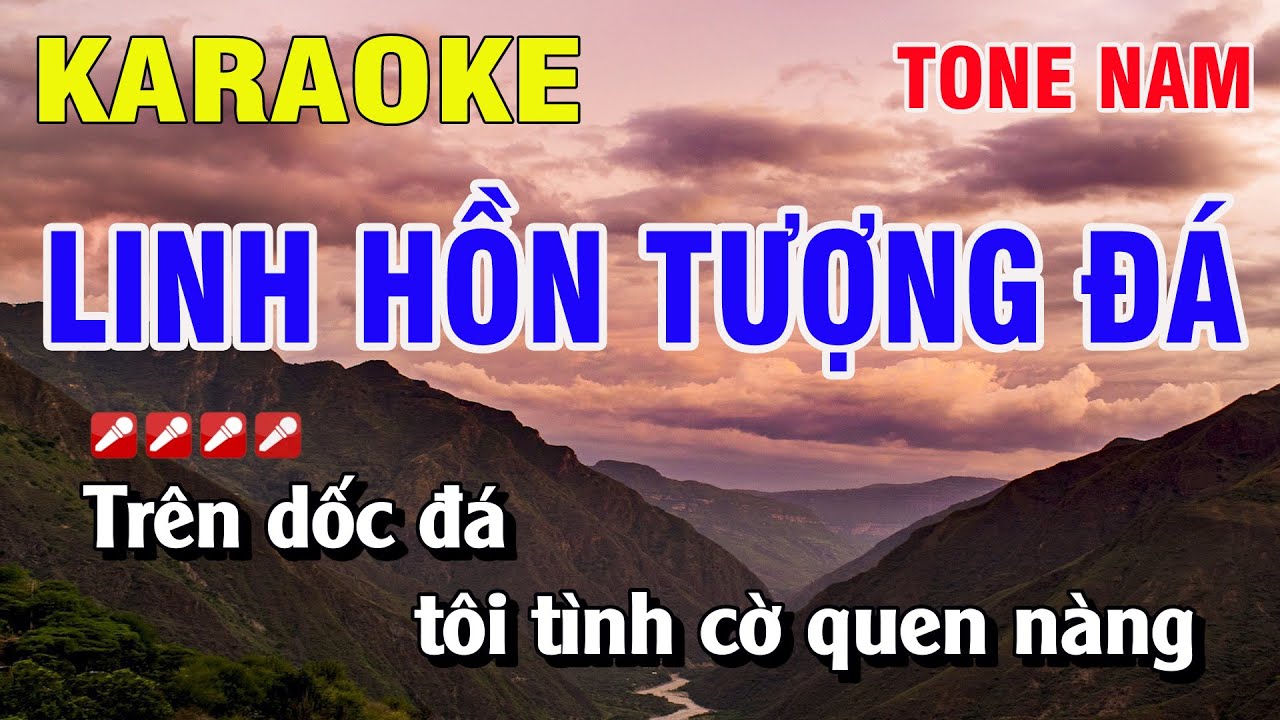 Karaoke Linh Hồn Tượng Đá Tone Nam Nhạc Sống Dễ Hát | Hoàng Luân