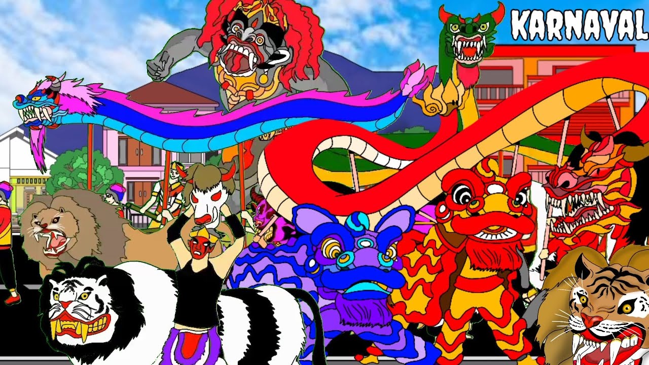 karnaval barongsai barongan macanan Ogoh2 bantengan dan naga liong keren✨