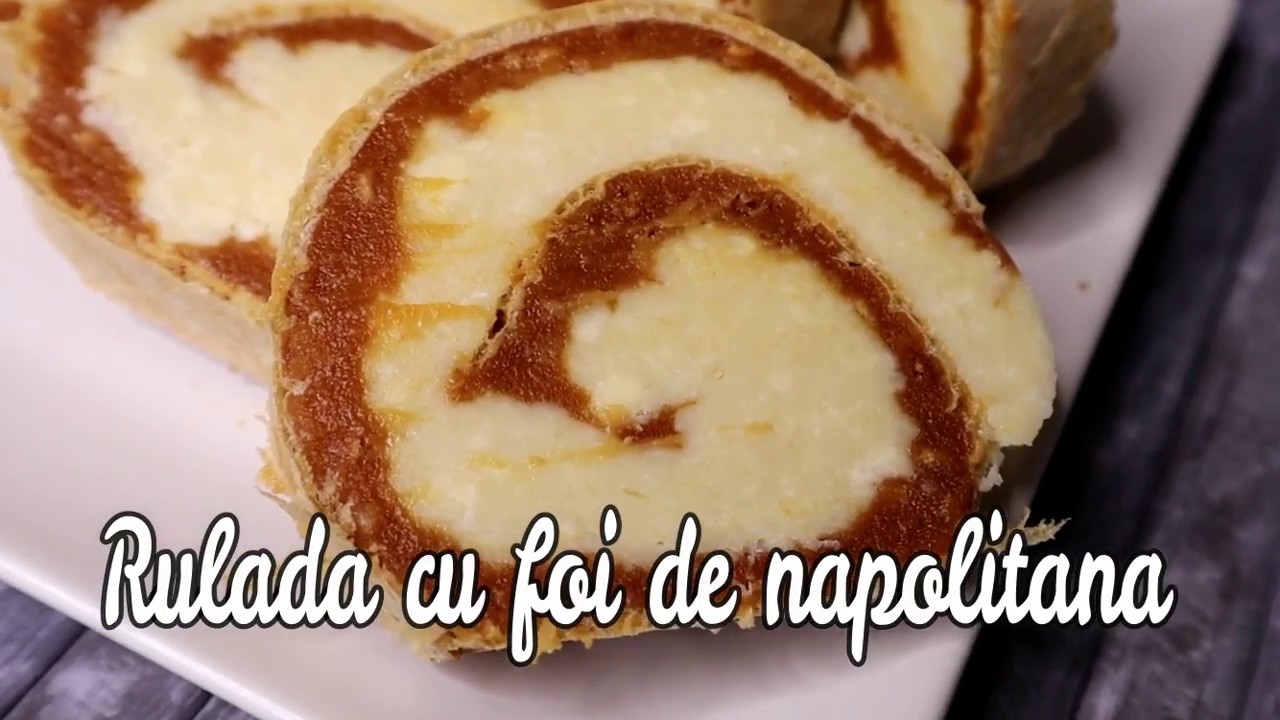 Rulada cu foi de napolitana si crema caramel | Maria Popescu