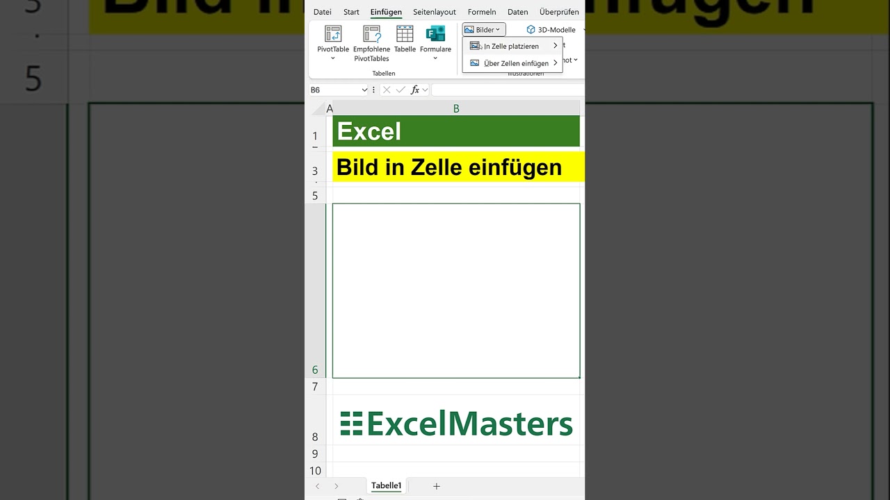 Bild in Zelle einf&uuml;gen in Excel - Genau auf Zellengr&ouml;&szlig;e einsetzen und platzieren