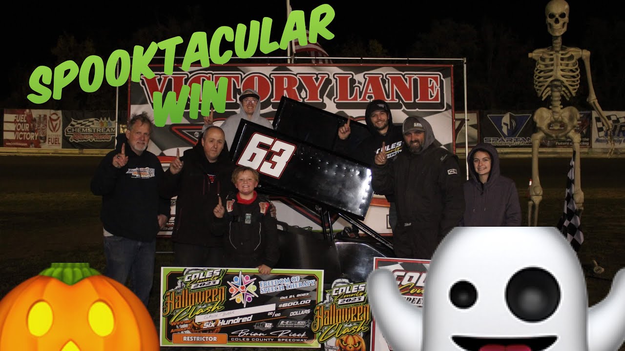 The Halloween Clash! | Coles County Speedway | First win & Late race drama! | DONT MISS!