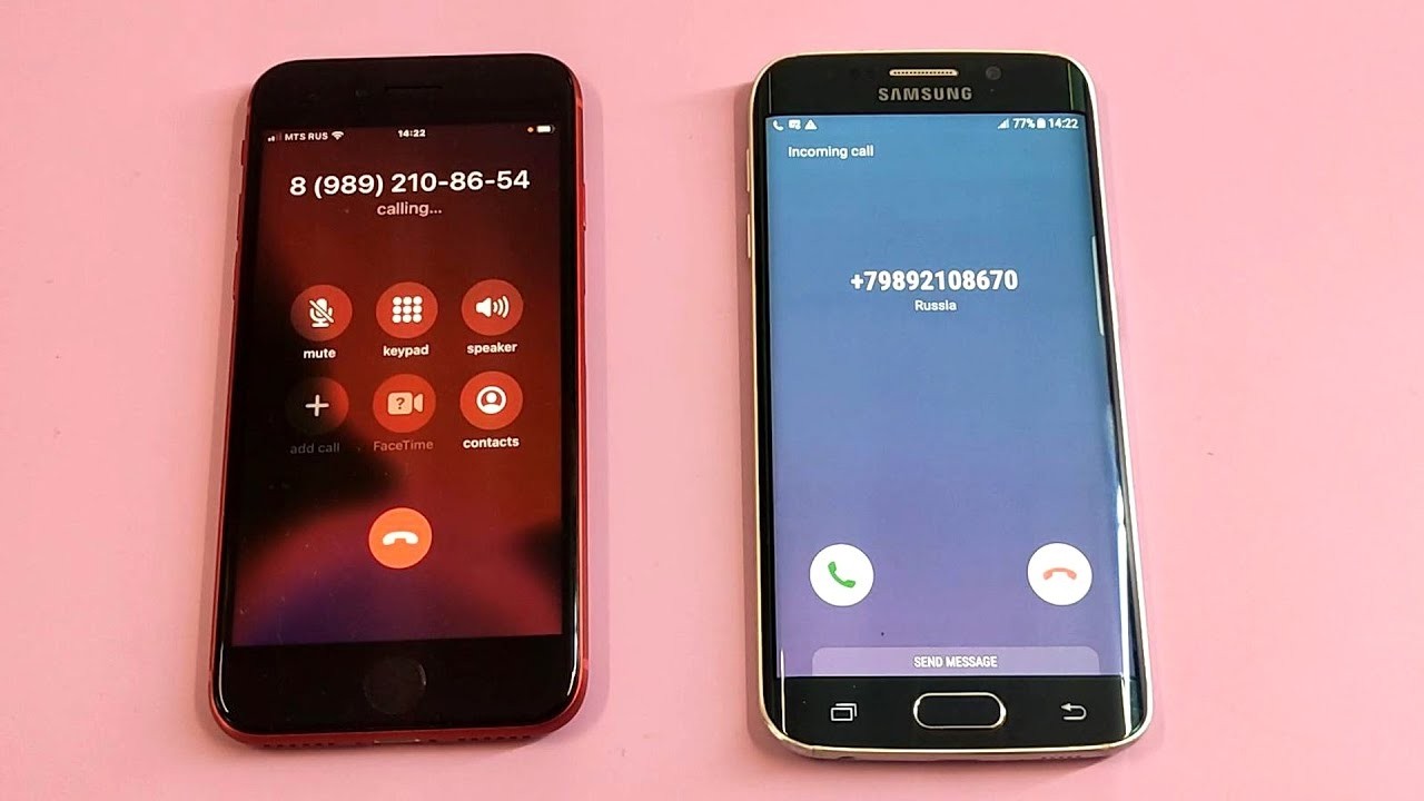 Samsung Galaxy S6 edge vs Apple iPhone 8 incoming call & outgoing calls