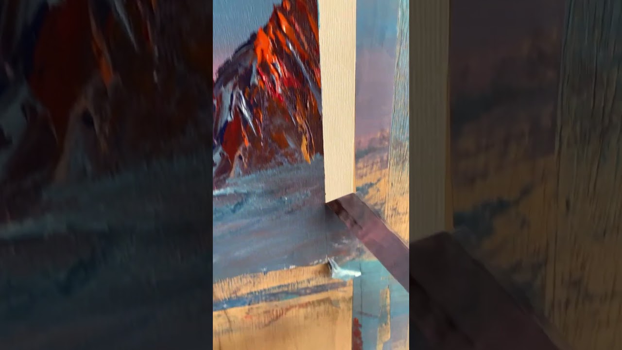 PAINT a breathtaking sunrise mountain! 🎨 🔥 #painting #art #shorts