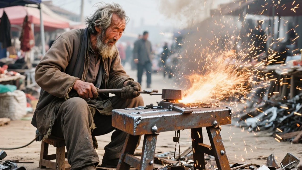 不起眼的废铁，农村大爷纯手工打造铁凳子，成品一出直接惊艳全场！