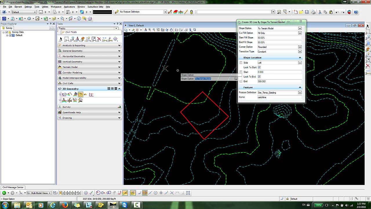 Design Building Pad in OpenRoads
