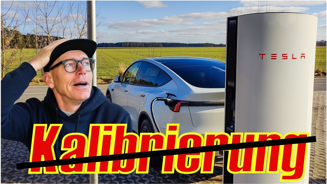 Mit dem Tesla Model Y RWD Standard zum Supercharger bei 0 Grad und Sonne Kalibrierung nicht möglich