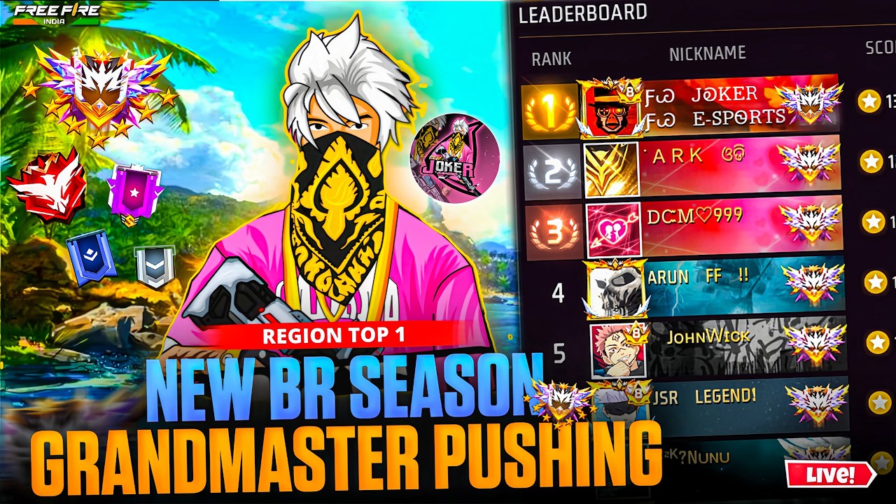 🥵 NEW S50 GRANDMASTER PUSHING 🛑 தமிழ் REGION TOP 1 PUSHING 🔥 FW JOKER ON LIVE #freefirelivetamil