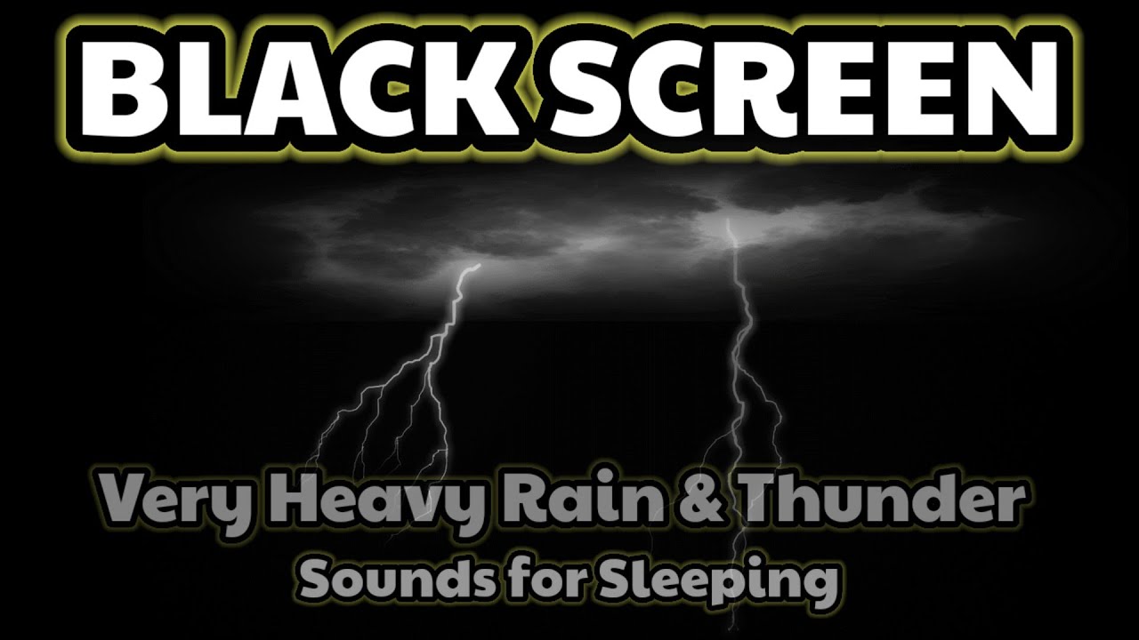 Thunder and Rain sounds for sleeping BLACK SCREEN | sleep, relax, and Study, | Dark screen nature