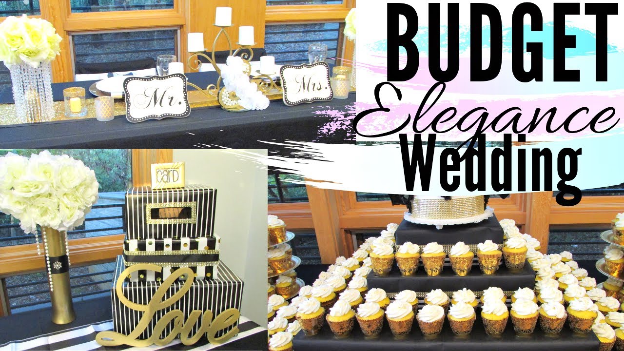 HOW TO DECORATE A WEDDING ON A BUDGET |  $381 Gold & Black Elegance