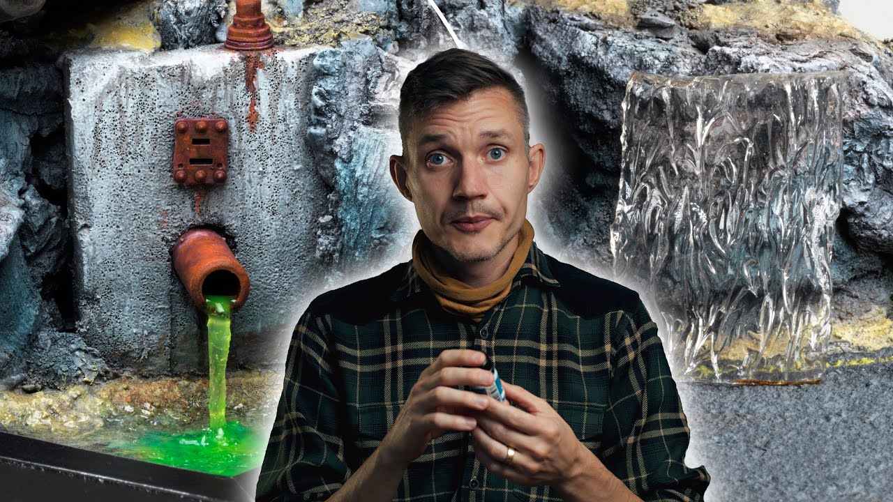 Flowing water effects - sewage, toxic waste & waterfalls