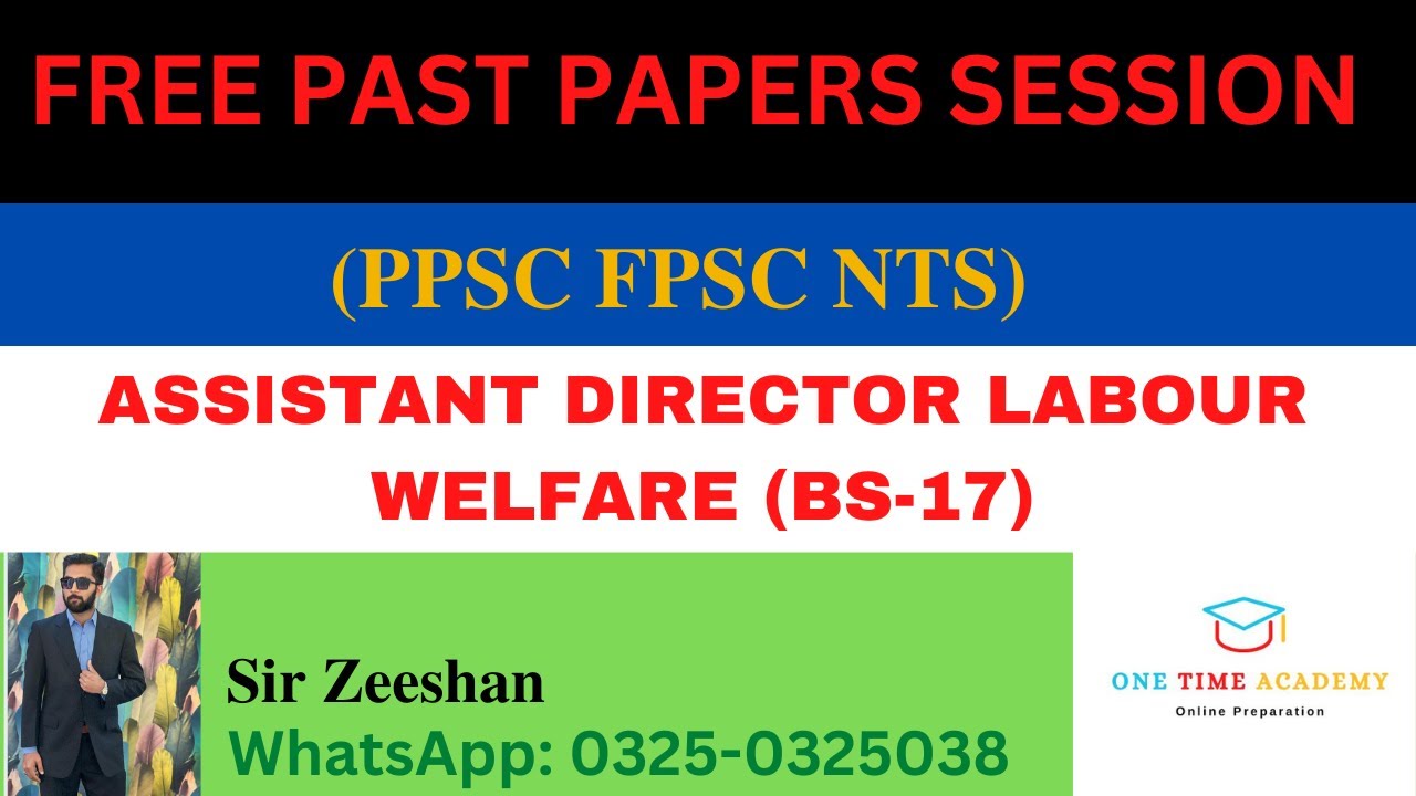 ASSISTANT DIRECTOR LABOUR WELFARE BS 17 | PPSC past papers | PPSC jobs | PPSC mcqs | Pakmcqs