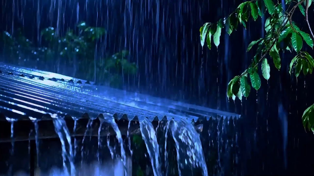 🌧 Heavy Rain on a Metal Roof — Deep Sleep Rain Sounds for Stress Relief & Calm Night 🌙