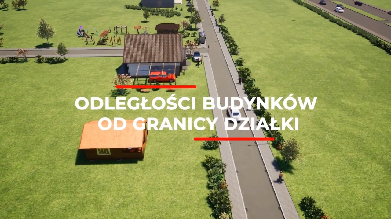 Odległość  budynku od granicy działki