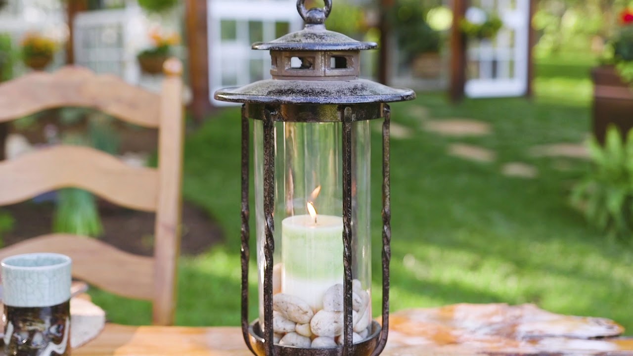 H Potter Outdoor Candle Lantern Decorative Hurricane Holder Patio Deck Indoor &hellip;