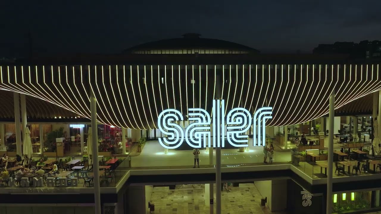 LED Linear drone video, EL SALER, Shopping center Valencia, Spain