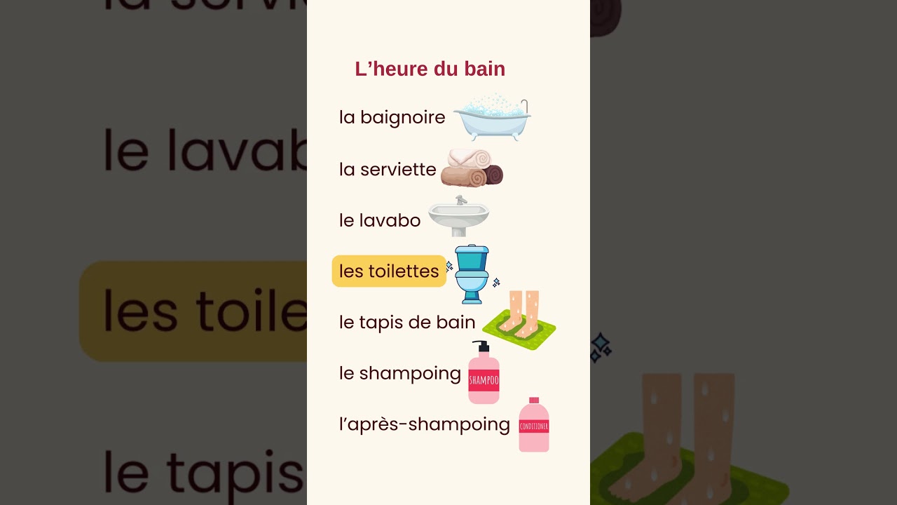 Bathroom: French vocabulary 🛁🧼🫧🧴