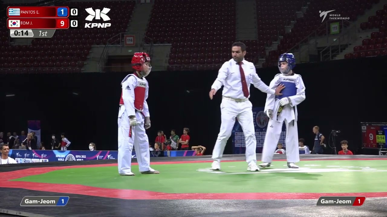 324 Round of 16 Boys  33kg GRE PANTOS Evangelos KOR EOM Juho