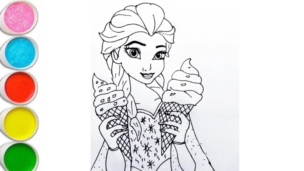 Elsa Frozen Anna Drawing | How To Draw Elsa Anna Drawing With Colour | Elsa Anna Drawing Easy way
