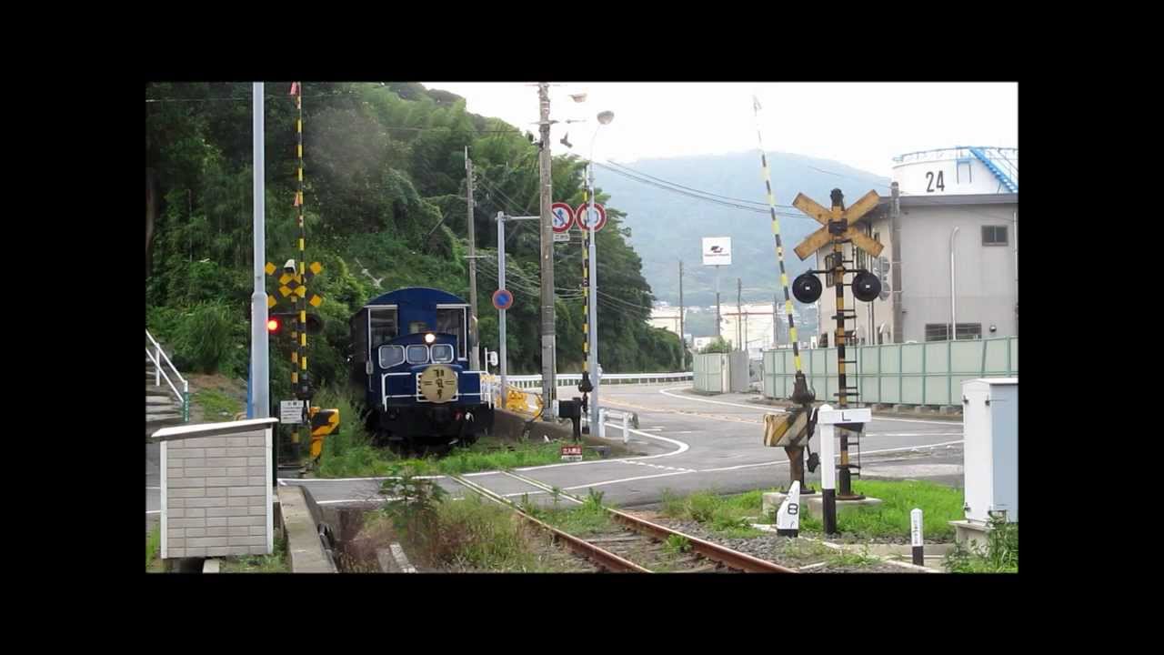 トロッコ列車 潮風号の自動化されていない踏切