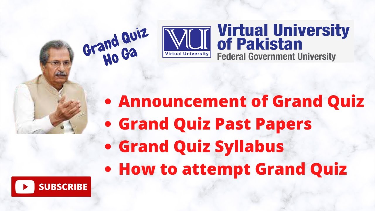 Virtual University Grand Quiz Announcement Complete Detail
