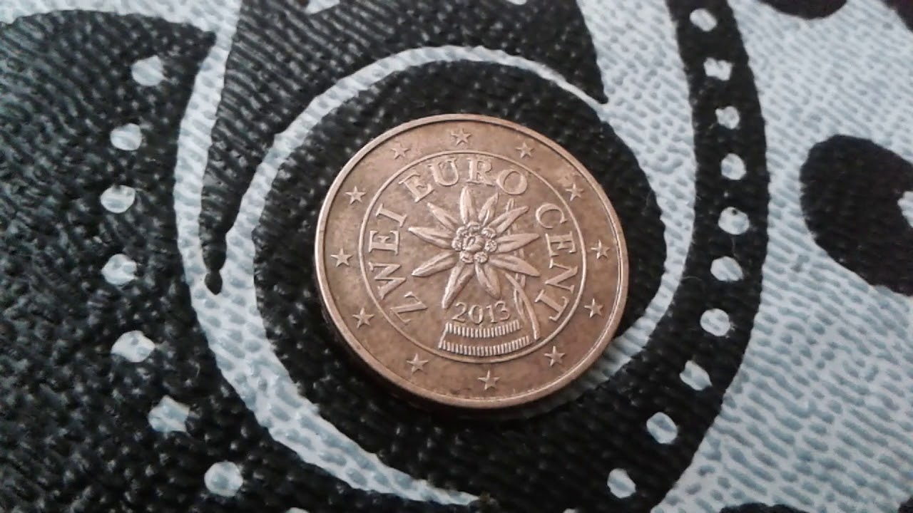 &euro; 2.600 if you have Cent Coin Error Suplis Metal of Autriche 2 Centimes d'euro 2013 rare coin value